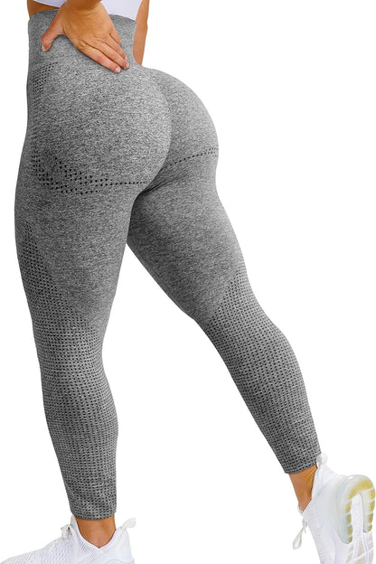 Elevate Your Workout with Our High Waist Seamless Leggings - Perfect for Gym, Running, and Yoga - Butt Lift Tummy Control in Grey, XL